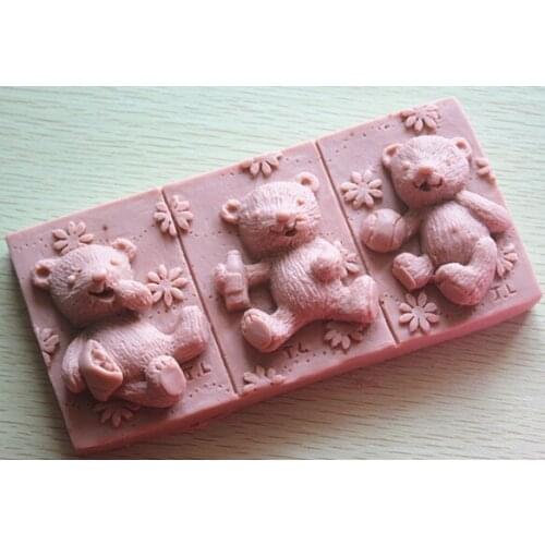 Silicone mold Baby Bear shape Handmade soap Clay mold Fondant cake mould Baking mold DIY tools