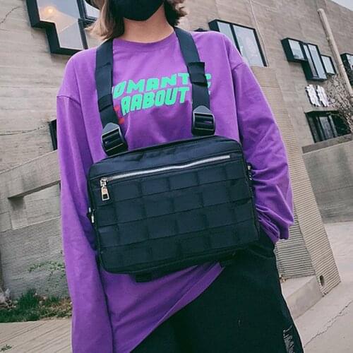 Sports Tactical Package Men Hip Hop Chest Bags Nylon Unisex Waist Pack Travel Vest Bag Men Tactical Bag Fashion Vest Backpack