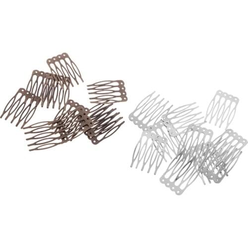 20 Pieces Vintage Blank Metal Hair Comb for Bridal Hair Accessory DIY Craft