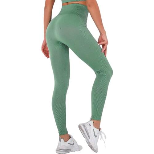 Green Leggings Fashion Womens Sport Wear High Waist Stretchy Gym Pants Jogging Running Fitness Soft Tights