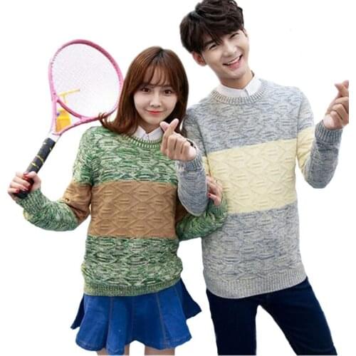 Women Sweater Pullover Winter Autumn 2017 Knitted Womens Fall Sweaters Korean Fashion Patchwork Sweater Oversize For Women & Men