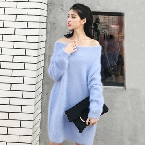2021 New Sexy MinkCashmere Long Dress For Women Customize Color Factory Wholesale Dropshipping Female Cashmere Sweaters tbsr775