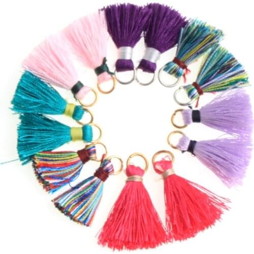 10pcs 20mm Mini Tassel Silky Tassels for Jewelry Making DIY Earring Fringe Keychain Bag Decoration Purl Cannetille