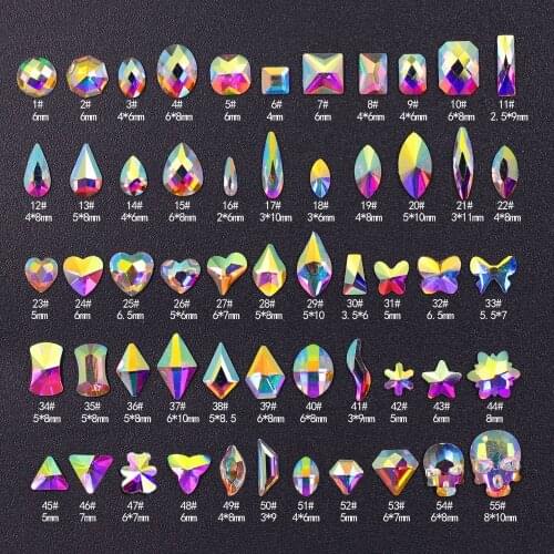 10pcs Supper Shinny Crystal AB Flat Back Nail art Crystal Sticker For DIY Nail Design Beads 3D Rhinestones Nails art Decoration