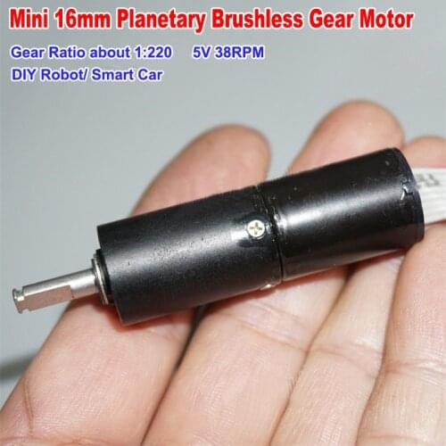16MM Micro DC Brushless Planetary Gearbox Gear Motor DC 5V 38RPM Speed Reduction Large torque Motor DIY Robot Car