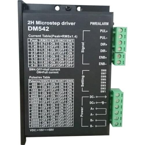 2 Phase CNC Stepper Motor Driver DM542 high current 1.0-4.2A dsp digital drive DC24-50V NEMA17 23 34 Stepper Driver