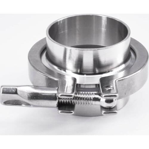 2" Tri Clamp x 51mm Pipe OD Stainless Sanitary 2 PCS SS304 Weld Ferrules + 1 PC SS304 Clamp + 1 PC Silicon Gasket
