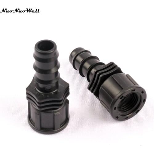3pcs NuoNuoWell 1/2" Female Thread to Barbed 20mm Irrigation Hose Connector Drip Irrigation Pipe Fittings Aquaponics Part Joint