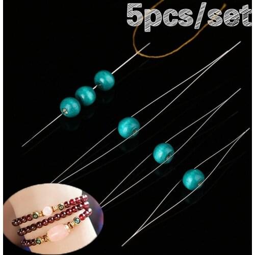 5Pcs Beaded Needle Pins Open Needles DIY Beads Bracelet Jewelry Tools Necklace Making Supplies Handmade Pins Accessories BEST