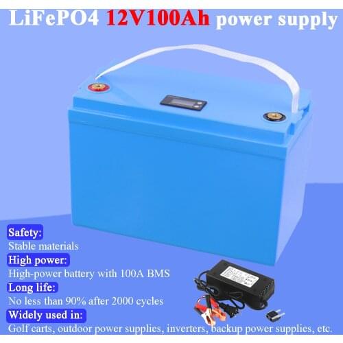 Land Voyager 12.8v 100AH lifepo4 battery with 100A BMS 12V 100Ah battery for go cart UPS Household appliances Inverter