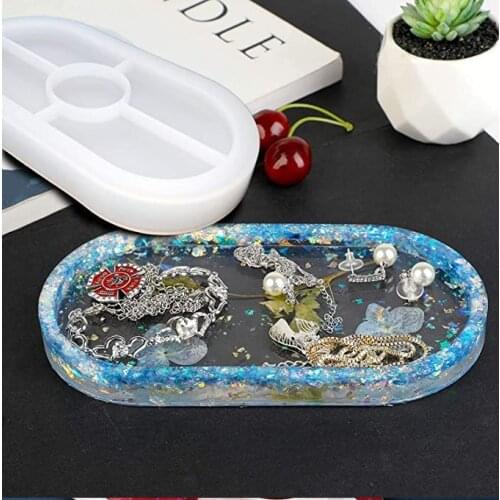 AOUKE Ashtray Thick oval Cup Pad Mold Crystal Drip Mold Silicone Environmental Protection DIY Jewelry Production Silicone Mold