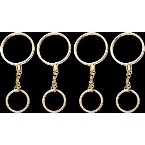 4pcs Coin keyring Pendant Keychain Commemorative Coin Key Ring 40mm, Golden Color
