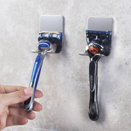 Punch-free Razor Holder Storage Hook Wall Mount Mens Razor Holder Bathroom Razor Holder Bathroom Accessories Household Goods