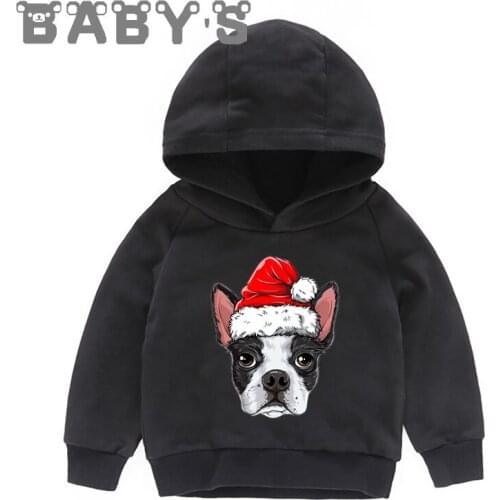 Children Hooded Hoodies Kids Christmas Dog Sweatshirts Baby Pullover Tops Girls Boys Pug/Bulldog/Husky Funny Clothes,KMT5334