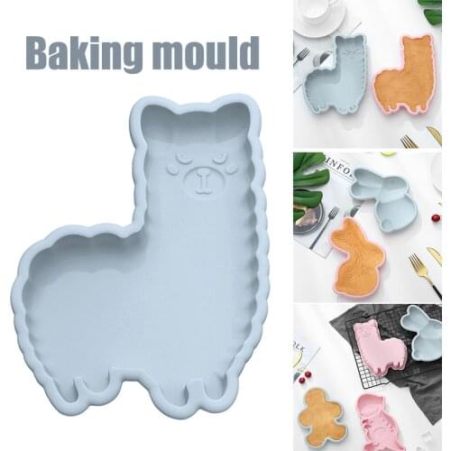 Cake Mold 3D Cute Rabbit Alpaca Dinosaur Gingerbread Man Shape Cake Mold Diy Making Tool Non-stick Silicone Mould For Home Ow