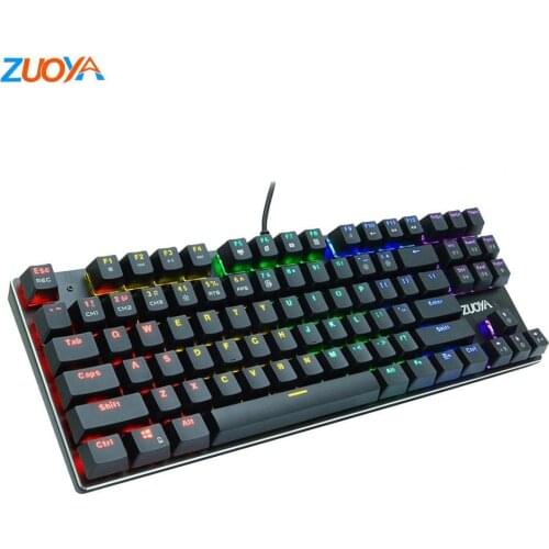 Gaming Mechanical Keyboard 87 Keys Wired USB Game Keyboards RGB Mix Backlit Blue Switch teclado mecánico For Game Laptop PC