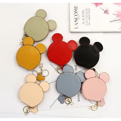Disney Mickey Mouse cartoon Coin Purse lovely card pack Minnie wallet children student mini Pendant bag Storage Solid color