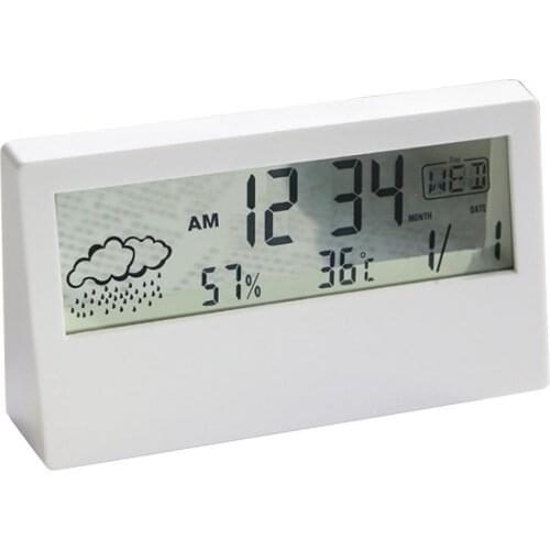 Creative Alarm Clock Eco-friendly Weather Forecast Function ABS Electronic Desktop Clock Supplies for Home