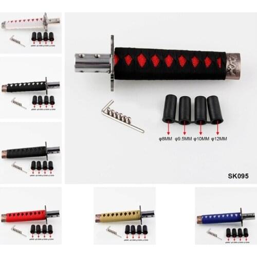 Fashion 1 Set Universal Samurai Sword Vehicle Car Shift Knob Katana Metal Weighted Sport Shifter 4 Adapter