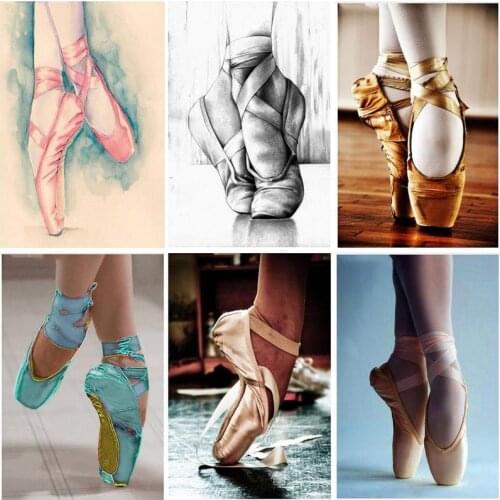 RUOPOTY Frame DIY Oil Painting By Numbers For Adults Ballet Dancer Drawing Coloring By Numbers Animals Handmade For Home Decor