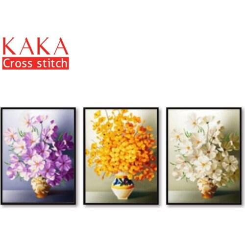 Cross stitch kits,Embroidery needlework sets with printed pattern,11CT-canvas for Home Decor Painting,flowers Full CKF0084