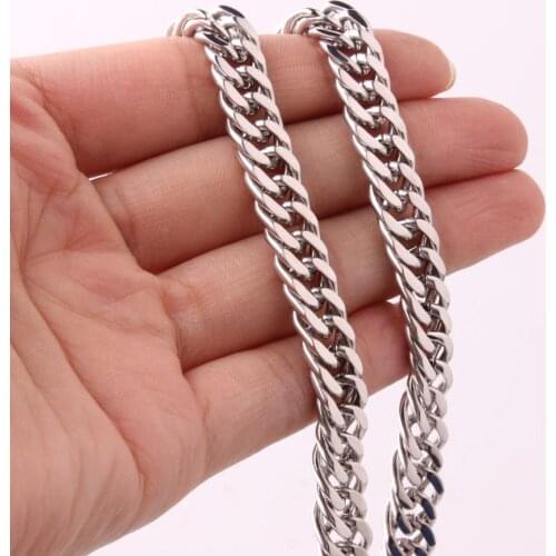 Wholesale 8mm Choker Jewelry Stainless Steel Silver Color Cuban Curb Link Chain Gift Mens Womens Necklace Or Bracelet