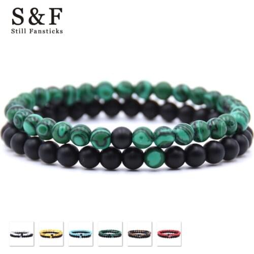 2018 6mm Couple Bracelet Stone Bead Bracelets For Women Jewelry Men Pulseira Masculina Feminina Erkek Bileklik Pulseras Bijoux