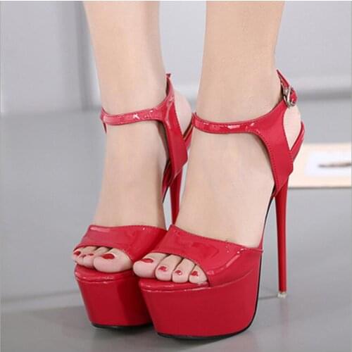 New Fashion Block Heels Sandals Women Shoes Classic Red Green Womens Sandals Summer Shoes Elegant Peep Toe Sandals Large size