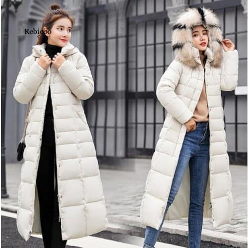 Trendy Coat Women Winter Jacket Cotton Padded Warm Maxi Puffer Coat Ladies Long Coats Parka Femme Jacket New Style