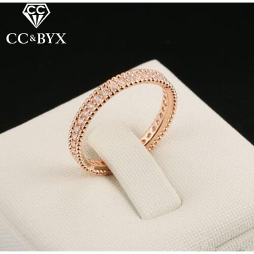 CC Jewelry Ring For Women Fashion Jewelry Classic Rose Gold-Color Rings Party Bride Wedding Engagement Accessories Anillo CC1109