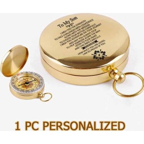 1pc Cusotmized Engrave Compass For Grandson Dropshipping Personalized Christmas Gifts Navigator Functional Compass 2021 ZNZ048