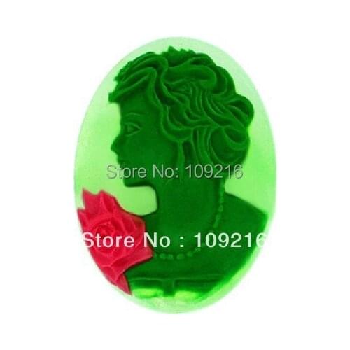 1pcs Girl with Flower (R1145) Silicone Handmade Soap Mold Crafts DIY Mold