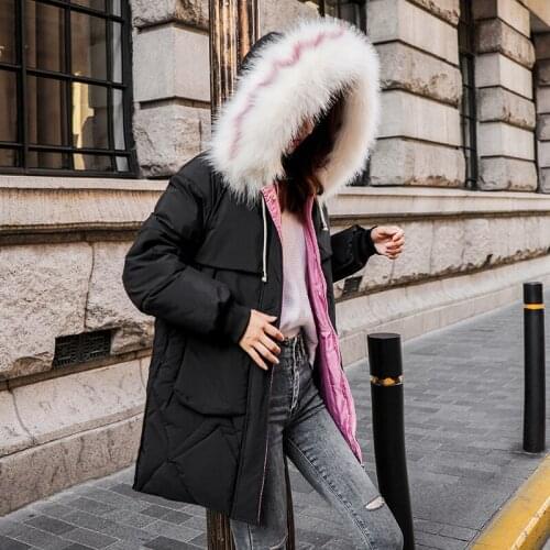 2020 New Winter Jacket Women Parka Korean Loose Padded Jacket Womens Coats Winter Big Fur Collar Parkas 6682 KJ3346