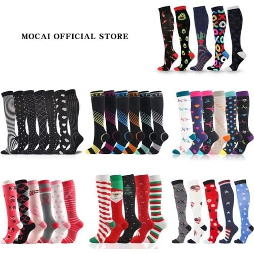2021 New Sports Skate Socks Mens Cycling Natural Hiking Running Marathon Compression Stockings Varicose Veins Seamless Socks