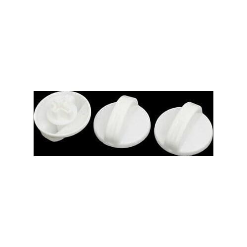 3 Pcs Plastic Control Rotary Timer Knobs White for Washing Machine