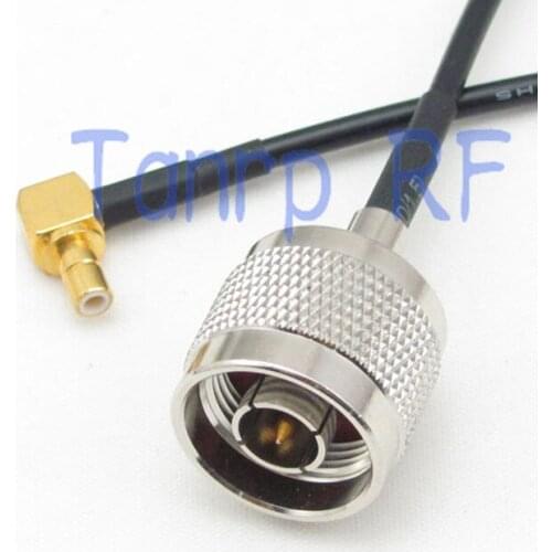 6in SMB male plug right angle to N male plug RF connector adapter 15CM Pigtail coaxial jumper RG174 extension cord cable
