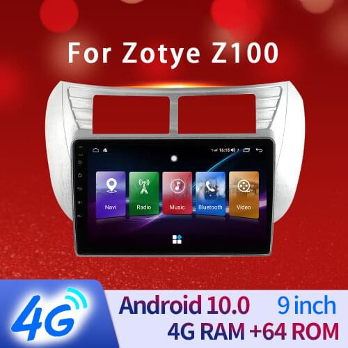 Car Navigator For Zotye Z100 Android 10 9 Inch Touch Screen GPS Free Latest US Maps Stereo Camera DVD Multimedia Player