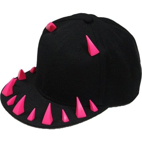 Unisex Punk Gothic Horn Rivets Baseball Cap Hip Hop Street Festival Snapback Hat