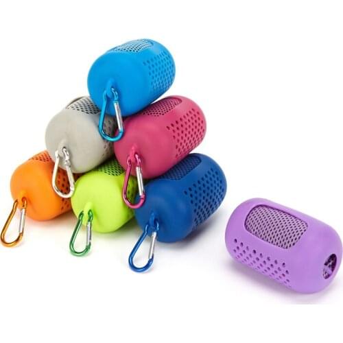 Quick Drying Microfiber Towel Sports Running Outdoor Camping Towel Portable Fitness Gym Towel Yoga Beach Travel Silicone Bag