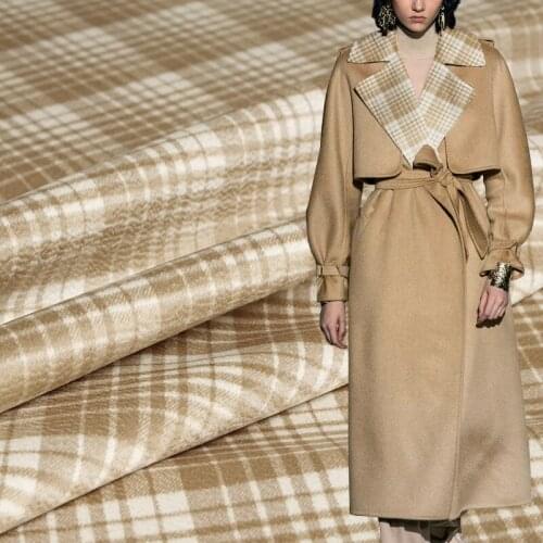 White Waxberry 850g/m Double-Side Ripple Silk Wool Overcoating Garment Materials Women Overcoat DIY cloth Fabrics Freeshipping