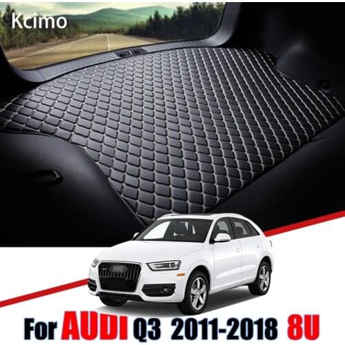 Leather Car Trunk Mat For Audi Q3 8U 2011 2012 2013 2014 2015 2016 2017 2018 Trunk Boot Mat Liner Pad Cargo pad Audi Cargo Liner