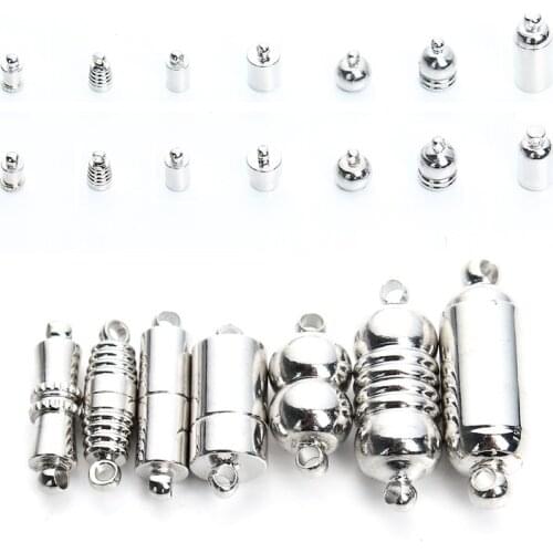 10pcs/lot Rhodium Color Magnetic Clasps For Leather Bracelets Necklace Connectors Jewelry Findings Making DIY