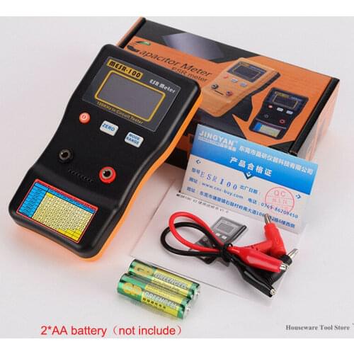 MESR-100 V2 Capacitance Ohm ESR Voltage Meter Tester 0.001 to 100R Resistance Meter Professional Auto-ranging Capacitor Durable