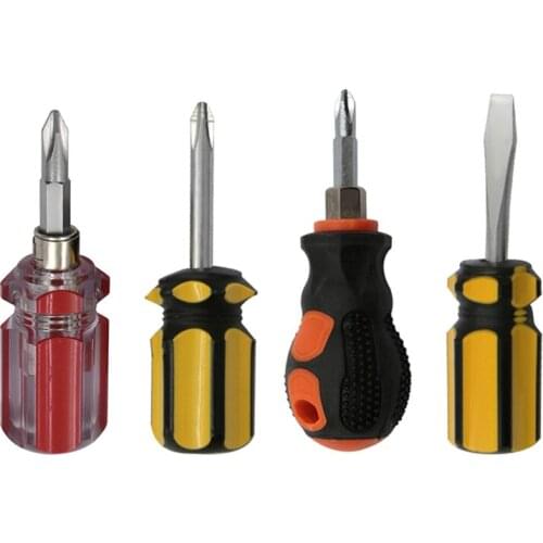 Mini 1 Piece Radish Head Non-slip Handle Design Screwdriver Single Cross/yellow Single Flat Head/screwdriver Double Tool