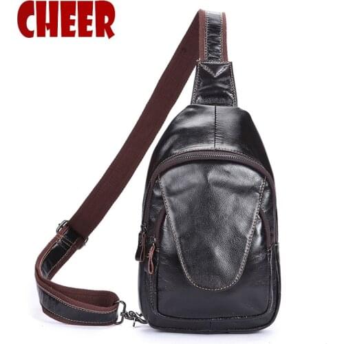 Male Shoulder Chest bag genuine leather bag luxury handbags man bags designer vintage Mens messenger travel handbags bags