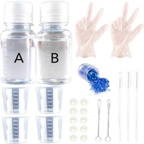 T5UF 1:1 AB Epoxy Crystal Resin Glue Tool Set Reusable DIY Jewelry Making Tool Kit
