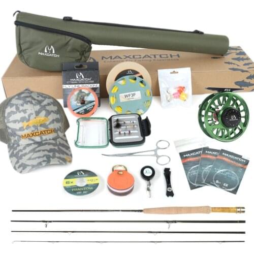 Maximumcatch 6ft-7.6ft 1/2/3 WT Fly Fishing Rod Kit Combo Small Stream Creek Fly Fishing Rod with Reel&Line&Backing line&Flies