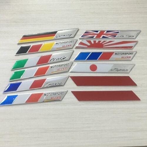 9.8x1.5cm Aluminum Alloy Many Countries Flag Body Sticker Car Motorcycle Exterior Accessories