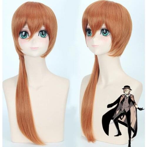 New Fashion Anime Bungo Stray Dogs Chuya Nakahara Chuuya Wigs Heat Resistant Synthetic Hair Halloween Party Cosplay Costume Wig