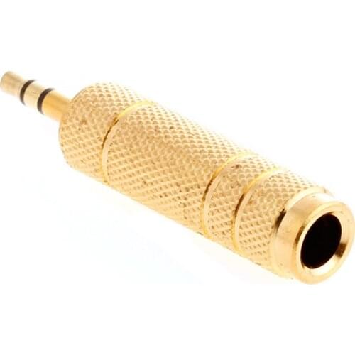 New Microphone 6.35 mm Female to 3.5 mm Male Stereo Audio Connector Adapter Plug